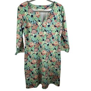 Chelsea Gunn Womens Sz M Floral Petal Print Maxi Dress with Flare Sleeves